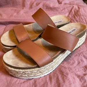 Steve Madden Jaime Tan Leather Espadrille Sandals